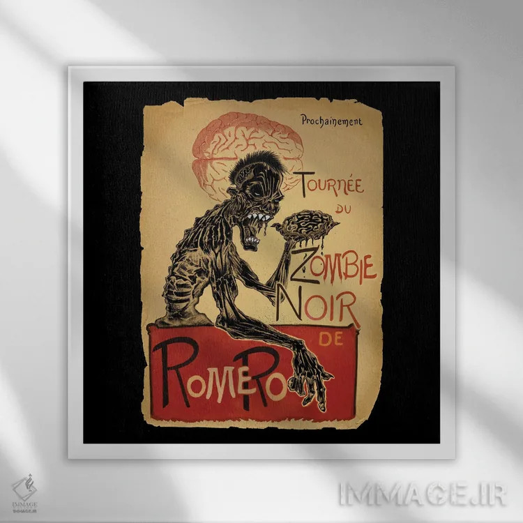 تابلو زامبی سیاه (واژه فرانسوی) اثر آلکمی انگلند (استودیو هنری انگلیسی) - نمای قابدار سفید