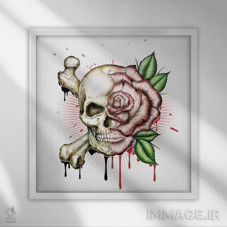 تابلو گل مرگ اثر آلکمی انگلند (استودیو هنری انگلیسی) - نمای قابدار سفید