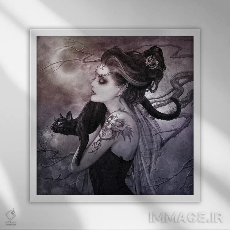 تابلو ماه مینالوشه اثر آلکمی انگلند (استودیو هنری انگلیسی) - نمای قابدار سفید