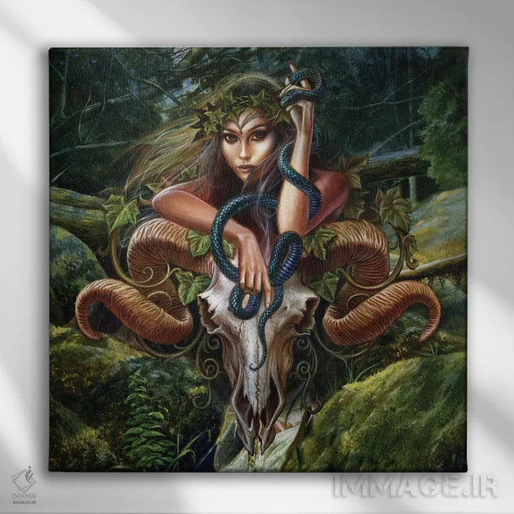 تابلو هولدرتیس (نام اسطورهای/فولکلور) اثر آلکمی انگلند (استودیو هنری انگلیسی) - نمای روبهرو روی دیوار