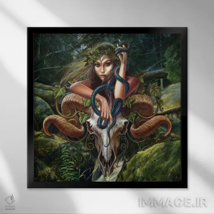 تابلو هولدرتیس (نام اسطورهای/فولکلور) اثر آلکمی انگلند (استودیو هنری انگلیسی) - نمای قابدار مشکی