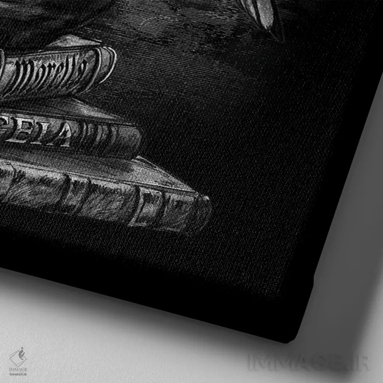 تابلو کلاغ پو (ادگار آلن پو) اثر آلکمی انگلند (استودیو هنری انگلیسی) - نمای نزدیک بافت بوم