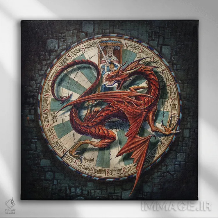 تابلو راز میز گرد (افسانه آرتور) اثر آلکمی انگلند (استودیو هنری انگلیسی) - نمای روبهرو روی دیوار