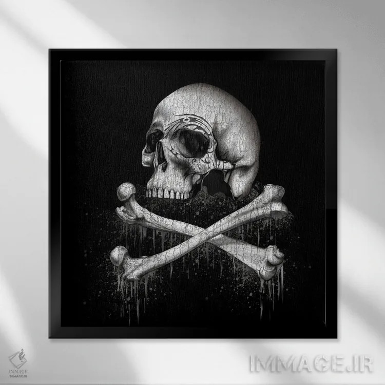 تابلو استخوانهای خونِ سیاه اثر آلکمی انگلند (استودیو هنری انگلیسی) - نمای قابدار مشکی