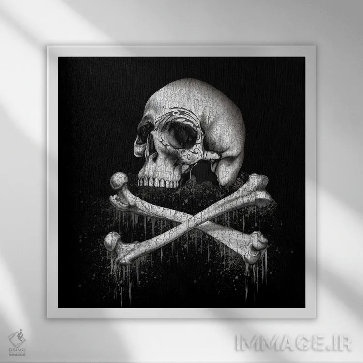 تابلو استخوانهای خونِ سیاه اثر آلکمی انگلند (استودیو هنری انگلیسی) - نمای قابدار سفید