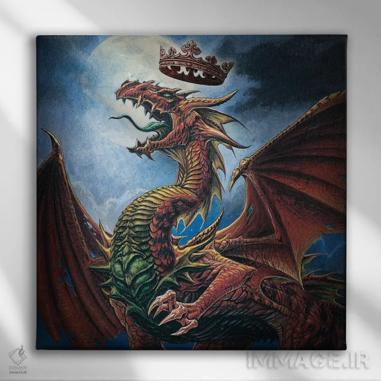تابلو پادشاه مار اژدهای ویتبی اثر آلکمی انگلند (استودیو هنری انگلیسی) - نمای روبهرو روی دیوار