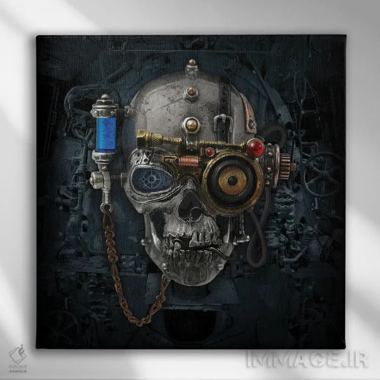 تابلو ناوبر مرگ اثر آلکمی انگلند (استودیو هنری انگلیسی) - نمای روبهرو روی دیوار