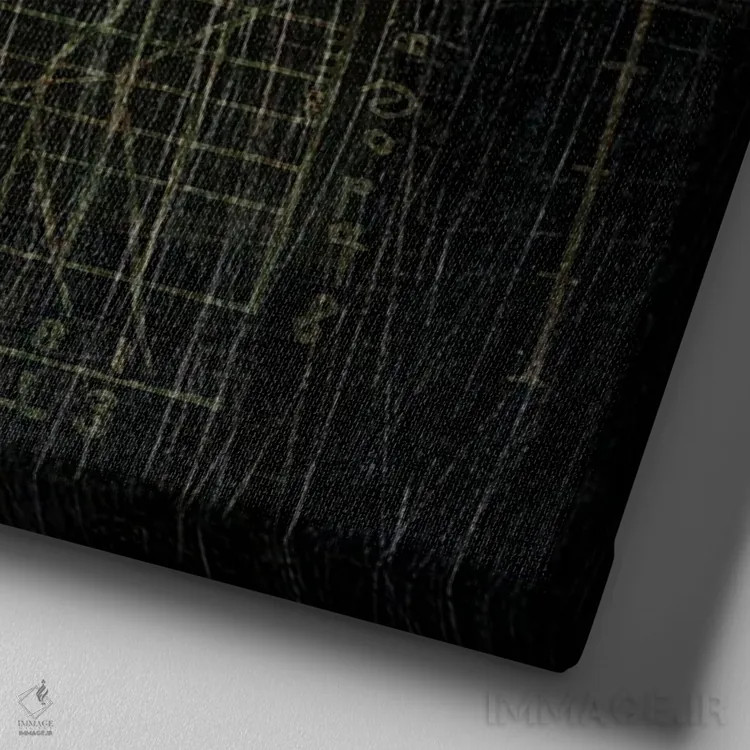 تابلو روح مستقل (عبارت لاتین) اثر آلکمی انگلند (استودیو هنری انگلیسی) - نمای نزدیک بافت بوم