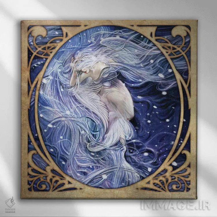 تابلو ادریس و فرشته اثر آلکمی انگلند (استودیو هنری انگلیسی) - نمای روبهرو روی دیوار