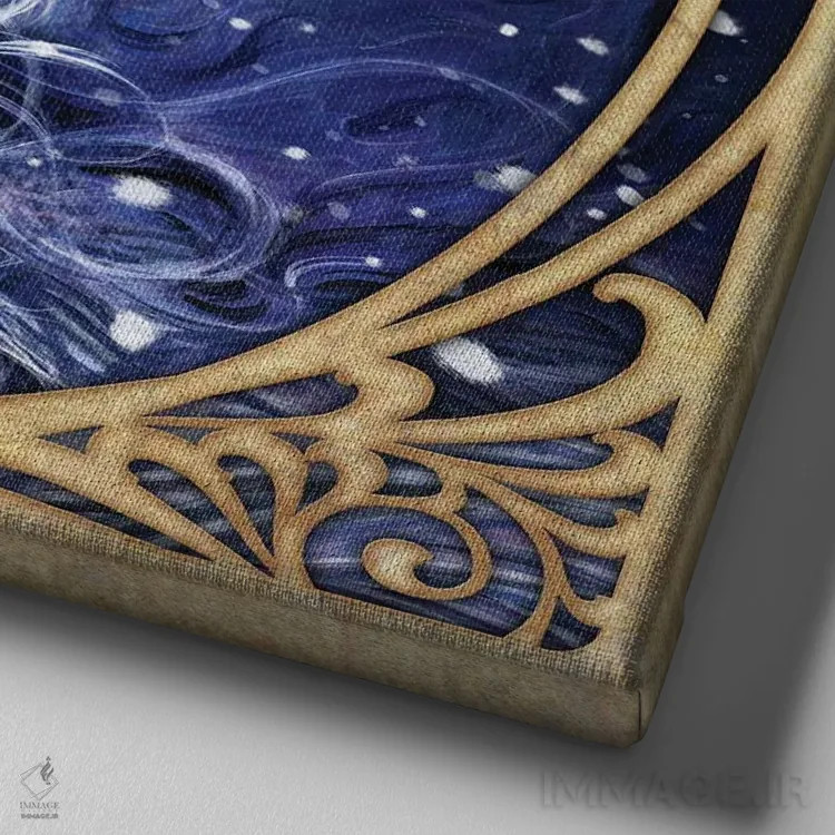 تابلو ادریس و فرشته اثر آلکمی انگلند (استودیو هنری انگلیسی) - نمای نزدیک بافت بوم