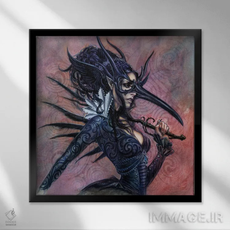 تابلو آداب کلاغ اثر آلکمی انگلند (استودیو هنری انگلیسی) - نمای قابدار مشکی