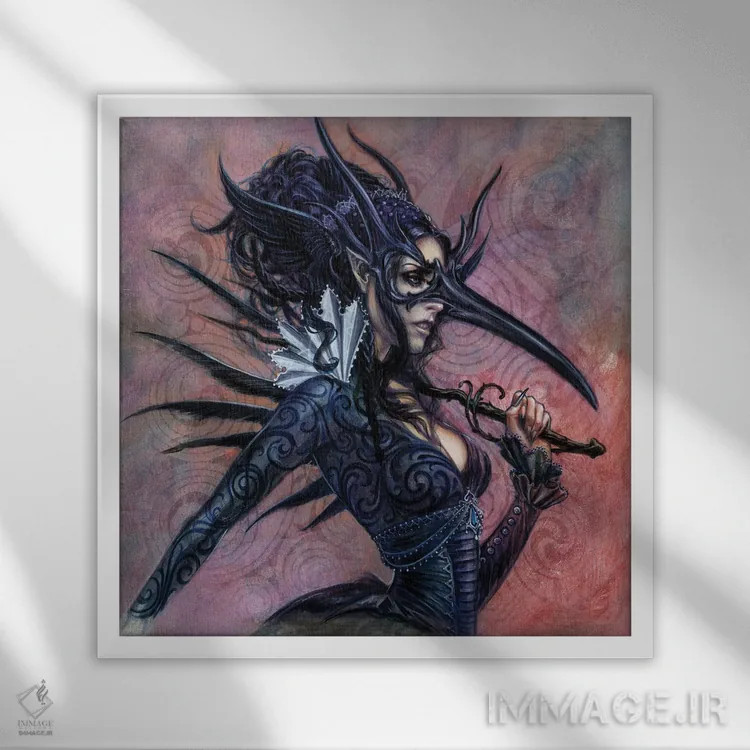 تابلو آداب کلاغ اثر آلکمی انگلند (استودیو هنری انگلیسی) - نمای قابدار سفید