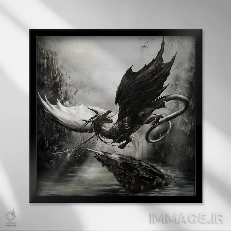 تابلو گنجینه ایگدراسیل (درخت اسطورهای نورس) اثر آلکمی انگلند (استودیو هنری انگلیسی) - نمای قابدار مشکی