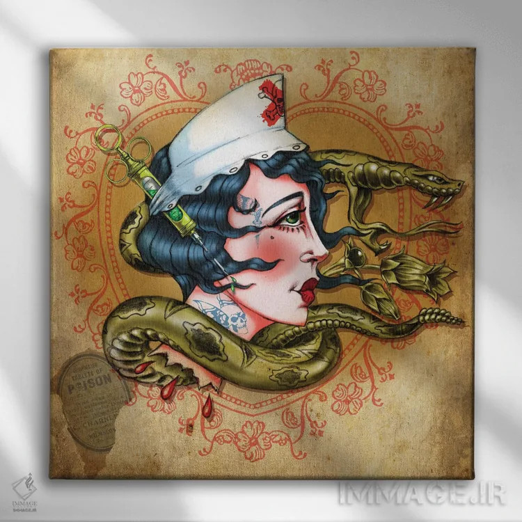 تابلو پرستار شید شب (گیاه سمی) اثر آلکمی انگلند (استودیو هنری انگلیسی) - نمای روبهرو روی دیوار