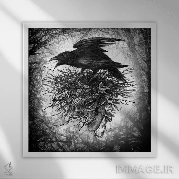 تابلو لانه کلاغها اثر آلکمی انگلند (استودیو هنری انگلیسی) - نمای قابدار سفید