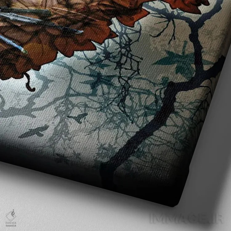 تابلو پاییز اثر آلکمی انگلند (استودیو هنری انگلیسی) - نمای نزدیک بافت بوم