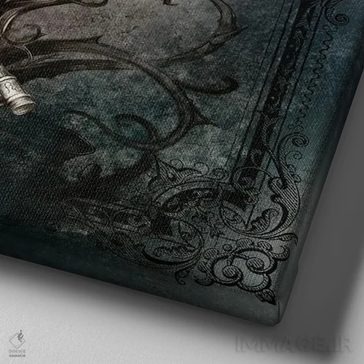 تابلو نگهبان اندوه اثر آلکمی انگلند (استودیو هنری انگلیسی) - نمای نزدیک بافت بوم