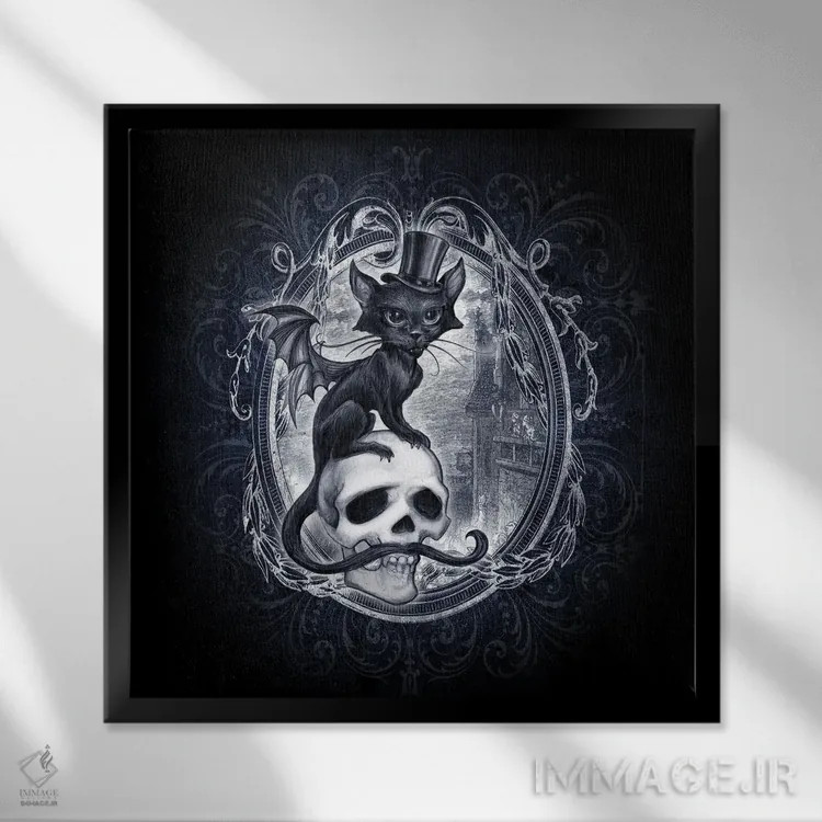 تابلو میائوستوفلس (ترکیبی از "میو" و مفیستوفلس) اثر آلکمی انگلند (استودیو هنری انگلیسی) - نمای قابدار مشکی