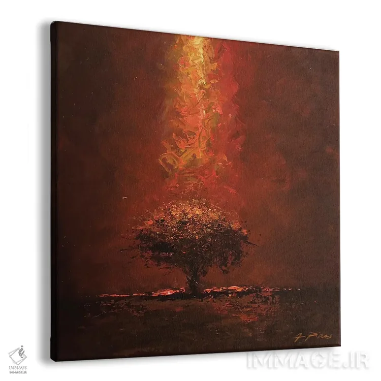 تابلو قهوهای تیره اثر آلساندرو پیراس - نمای پرسپکتیو محصول