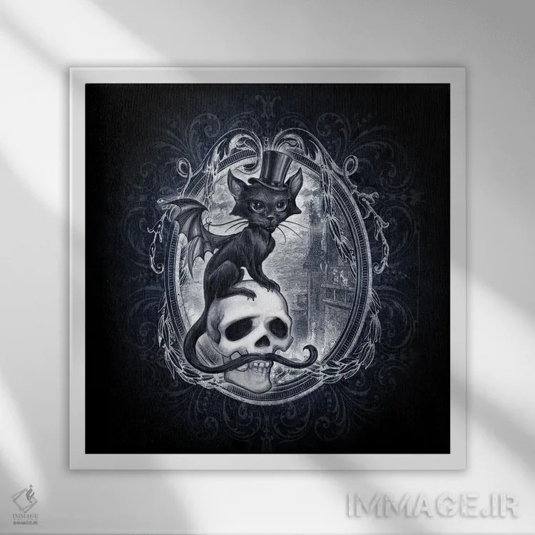 تابلو میائوستوفلس (ترکیبی از "میو" و مفیستوفلس) اثر آلکمی انگلند (استودیو هنری انگلیسی) - نمای قابدار سفید