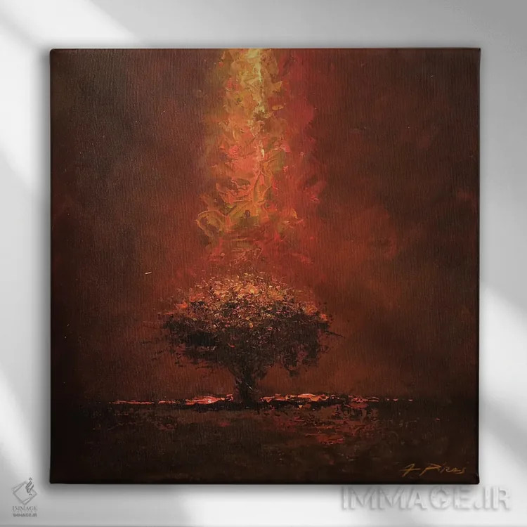 تابلو قهوهای تیره اثر آلساندرو پیراس - نمای روبهرو روی دیوار