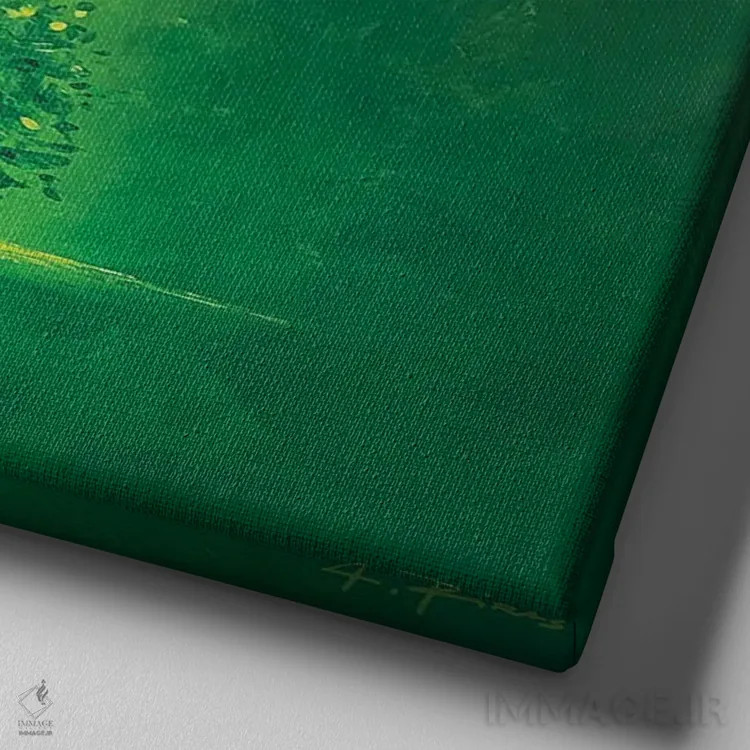 تابلو امید سبز اثر آلساندرو پیراس - نمای نزدیک بافت بوم