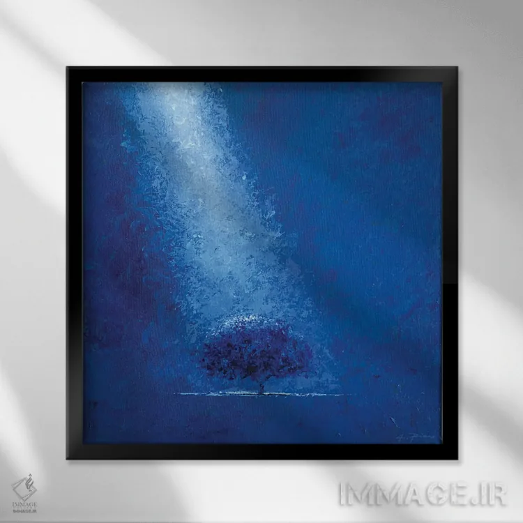 تابلو آبی اثر آلساندرو پیراس - نمای قابدار مشکی
