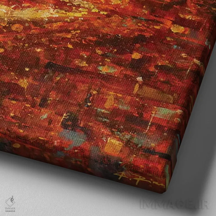 تابلو چراغهای شهر اثر آلساندرو پیراس - نمای نزدیک بافت بوم