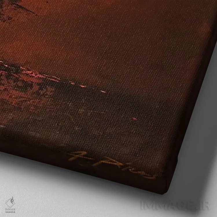 تابلو قهوهای تیره اثر آلساندرو پیراس - نمای نزدیک بافت بوم