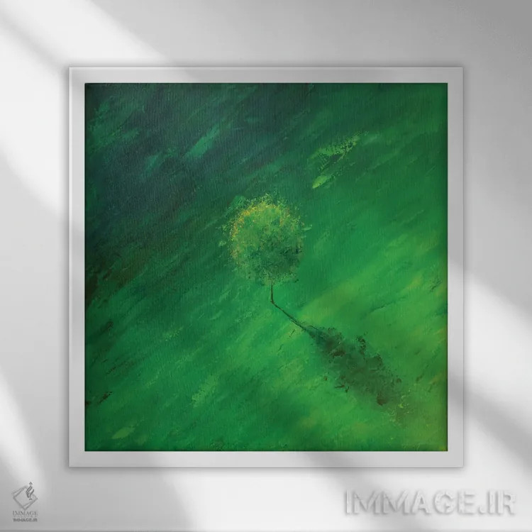 تابلو درخت تنها اثر آلساندرو پیراس - نمای قابدار سفید