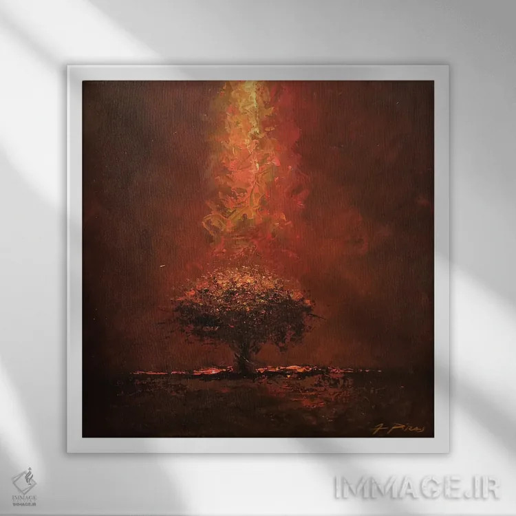 تابلو قهوهای تیره اثر آلساندرو پیراس - نمای قابدار سفید