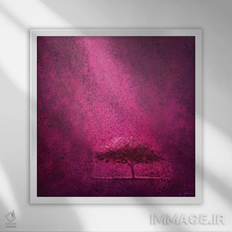 تابلو ارغوانی تیره اثر آلساندرو پیراس - نمای قابدار سفید