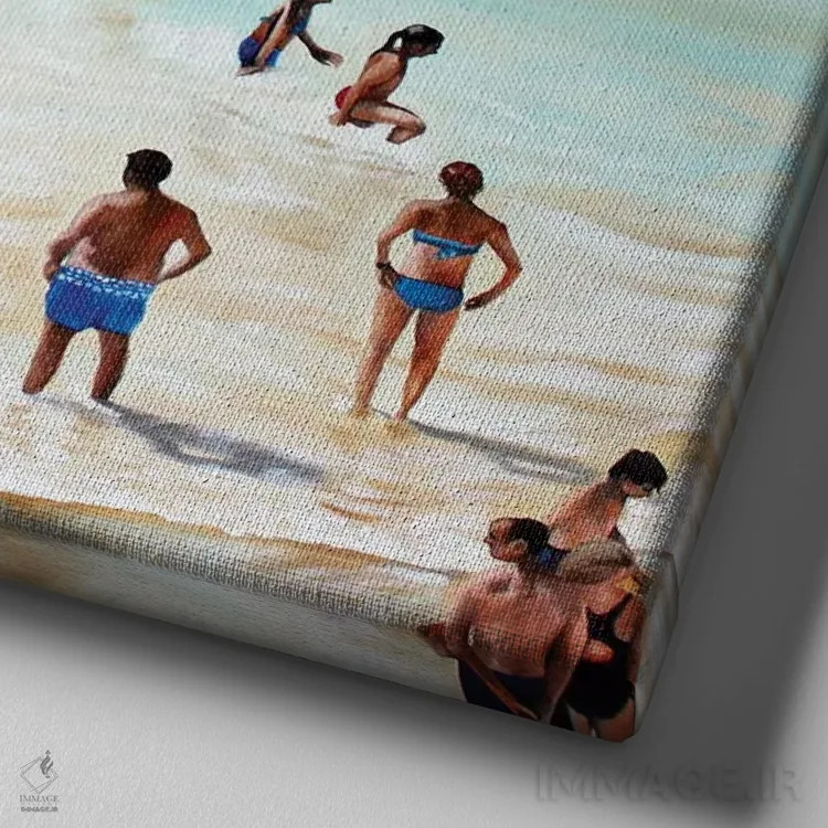 تابلو ساحل اثر آماندا کامرون - نمای نزدیک بافت بوم