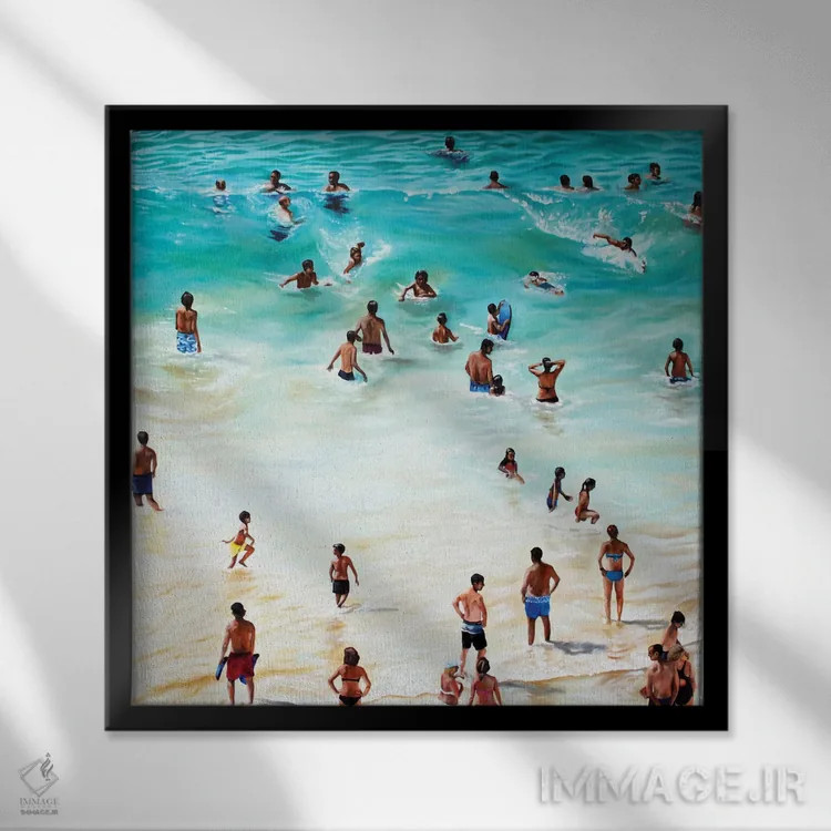 تابلو ساحل اثر آماندا کامرون - نمای قابدار مشکی