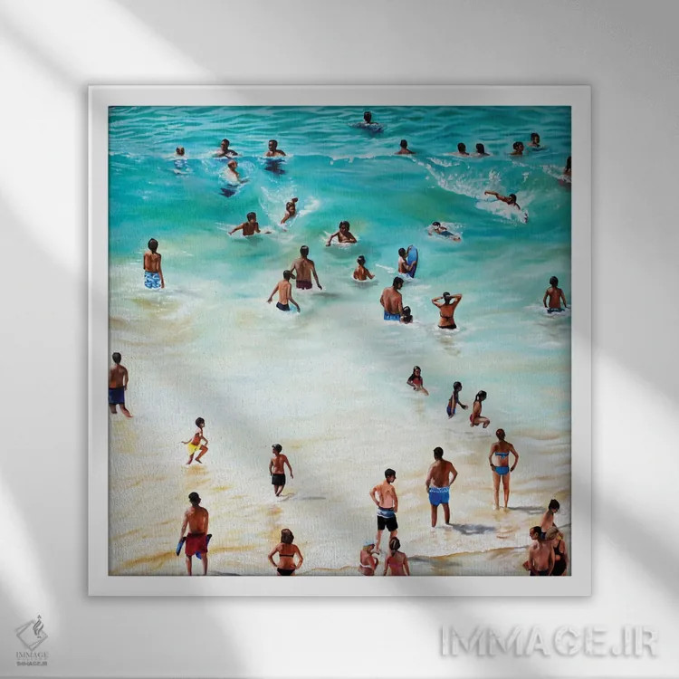 تابلو ساحل اثر آماندا کامرون - نمای قابدار سفید