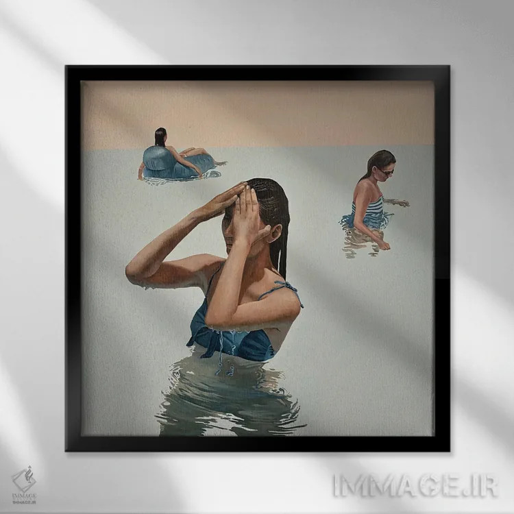 تابلو سهگانه اثر آماندا کامرون - نمای قابدار مشکی