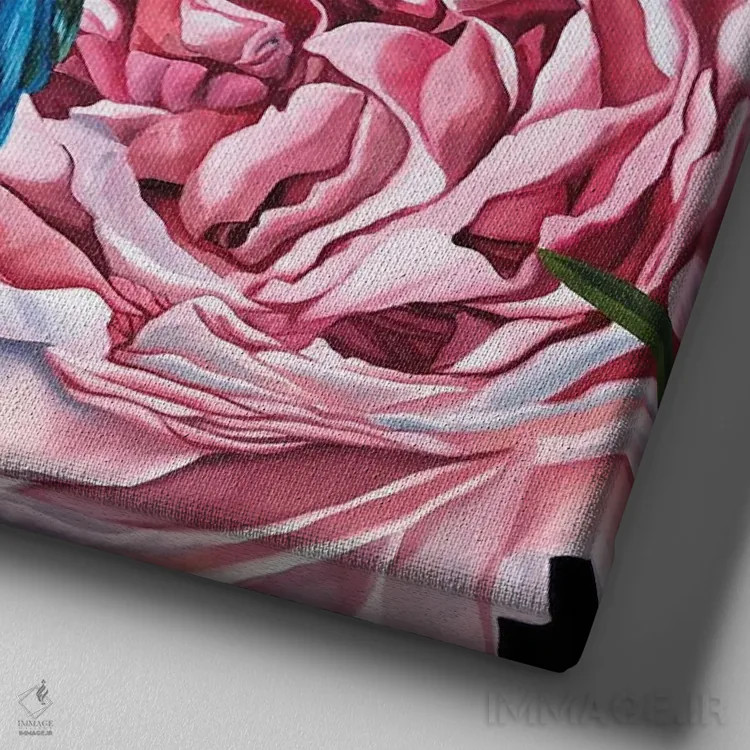 تابلو راپسودی بهاری (قطعه موسیقی بهاری) اثر آماندا کامرون - نمای نزدیک بافت بوم