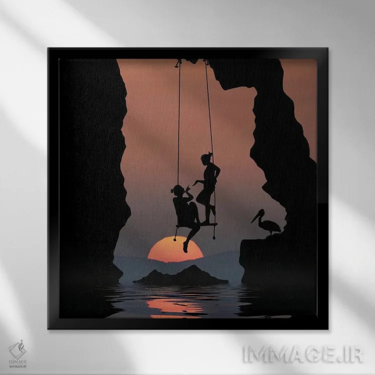 تابلو دوست اثر عبدالله ایویندار - نمای قابدار مشکی