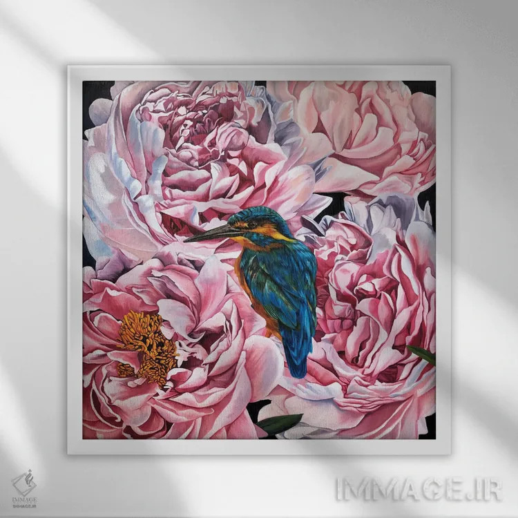 تابلو راپسودی بهاری (قطعه موسیقی بهاری) اثر آماندا کامرون - نمای قابدار سفید