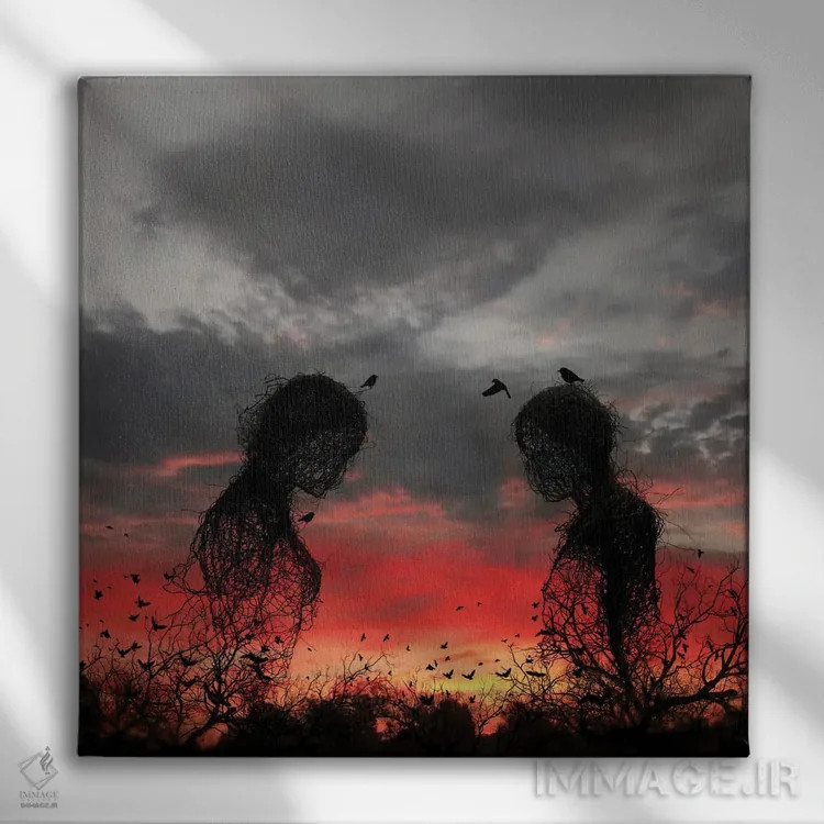 تابلو غروب آفتاب اثر عبدالله ایویندار - نمای روبهرو روی دیوار