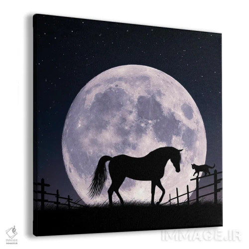 تابلو اسب و ماه اثر عبدالله ایویندار - نمای پرسپکتیو محصول