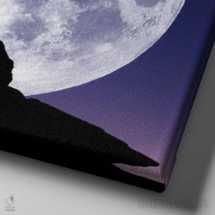 تابلو ماه و غزال اثر عبدالله ایویندار - نمای نزدیک بافت بوم