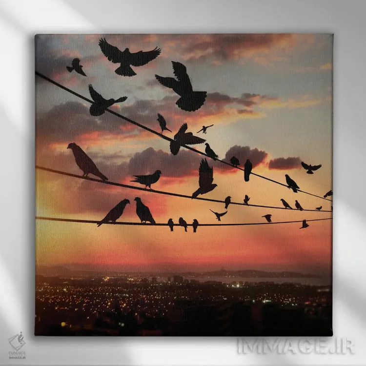 تابلو غروب پرنده اثر عبدالله ایویندار - نمای روبهرو روی دیوار