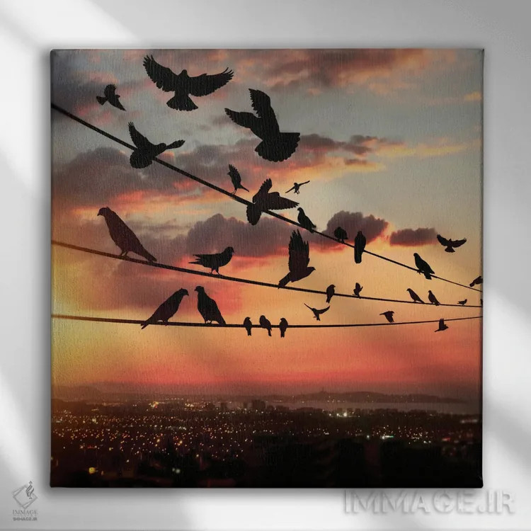 تابلو غروب پرنده اثر عبدالله ایویندار - نمای روبهرو روی دیوار