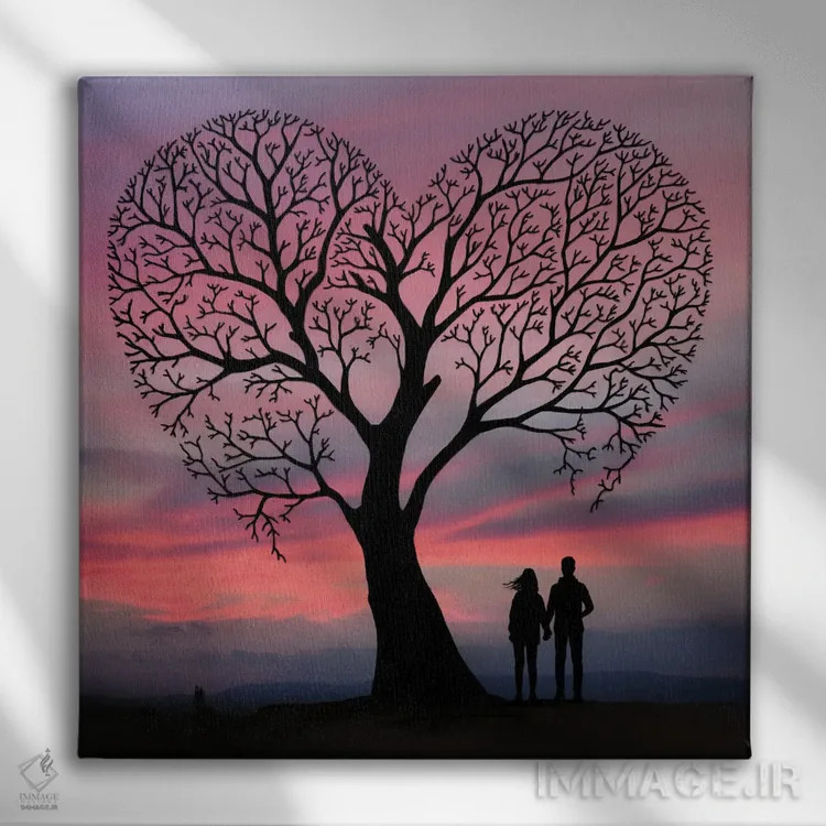 تابلو قلب من اثر عبدالله ایویندار - نمای روبهرو روی دیوار