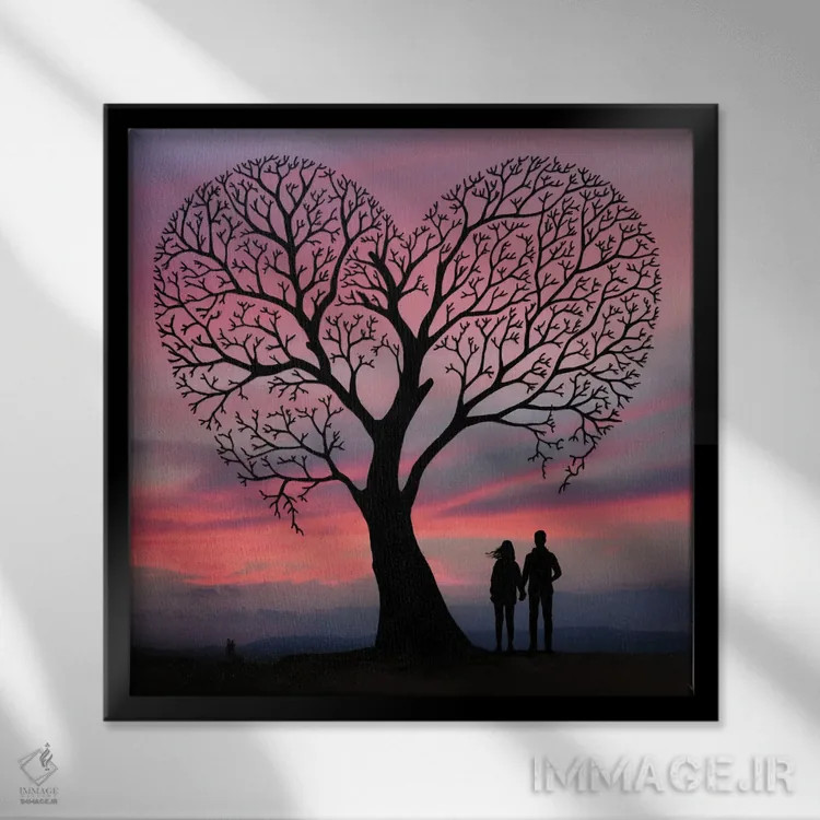 تابلو قلب من اثر عبدالله ایویندار - نمای قابدار مشکی