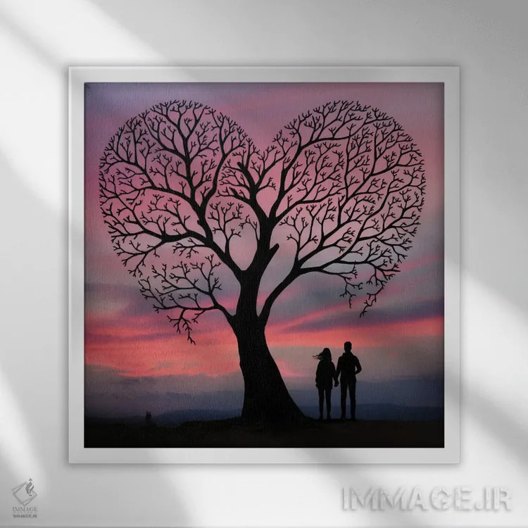 تابلو قلب من اثر عبدالله ایویندار - نمای قابدار سفید