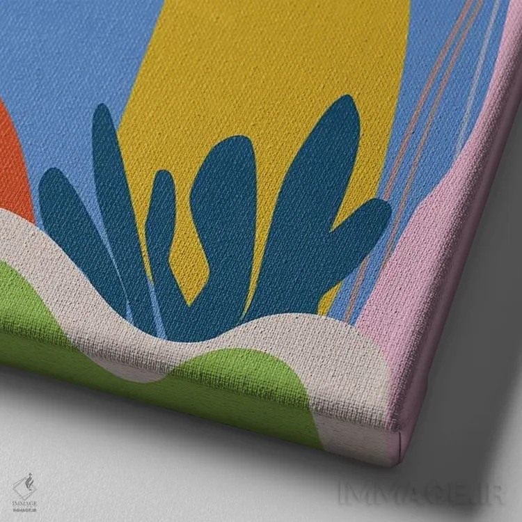 تابلو برگهای گرمسیری ۷ اثر آنجِل استوز - نمای نزدیک بافت بوم