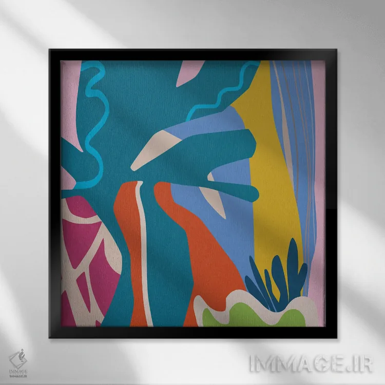 تابلو برگهای گرمسیری ۷ اثر آنجِل استوز - نمای قابدار مشکی