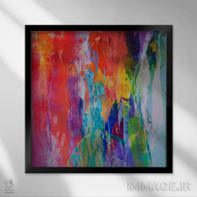 تابلو ضربههای قلم XV اثر آنجِل استوز - نمای قابدار مشکی